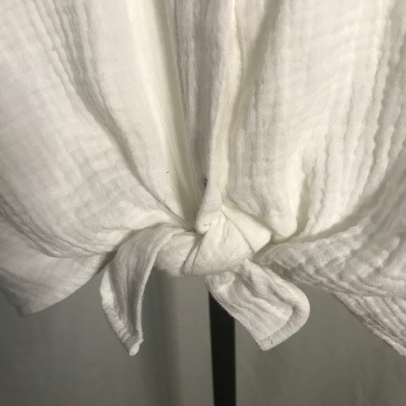 Style & Co Women's White Front-tie Blouse NWOT - Picture 5 of 7